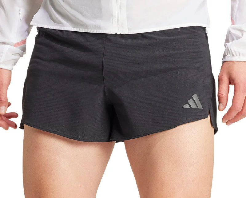 Men's elastic waistband lounge shorts for lazy weekends at homeadidas Adizero Mens Running Shorts - Black