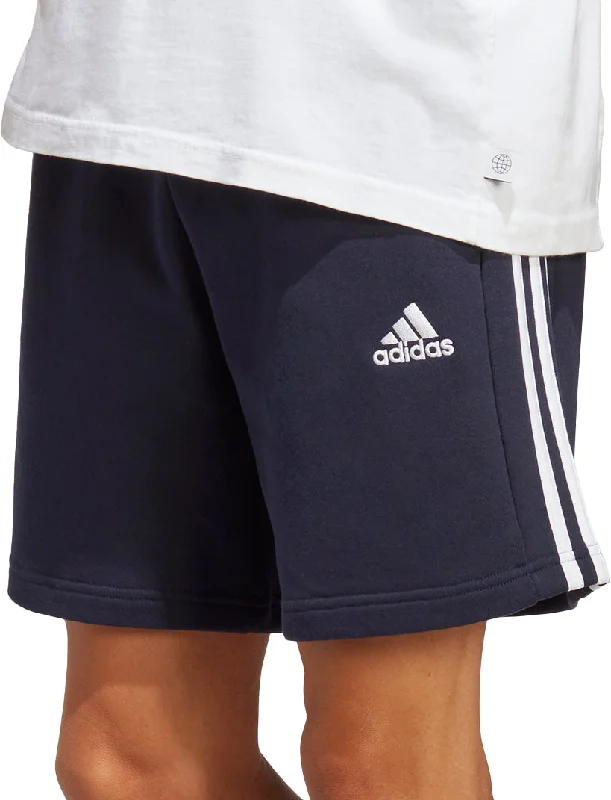 Men's side - stripe track shorts for a sporty running lookadidas Essentials 3 Stripes Mens Shorts - Navy