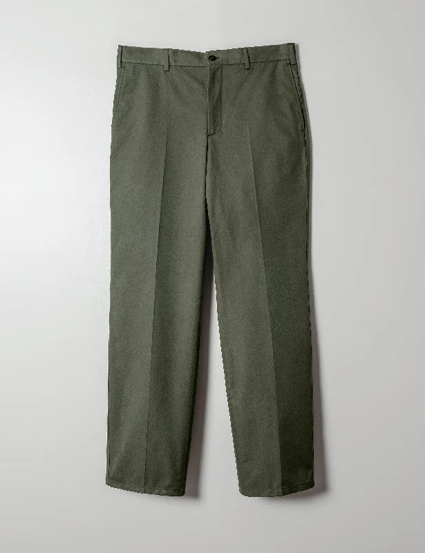 Men's pastel colored casual cotton pants for a spring - friendly styleBKT36 Straight Leg Pant in Cotton Twill - Militaire