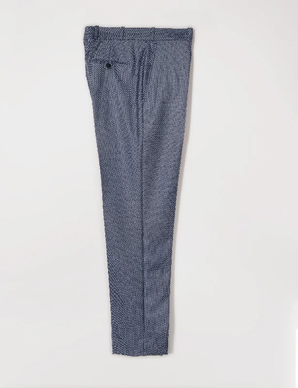 BKT50 Tailored Trousers in Birdseye Weave - Steel Blue