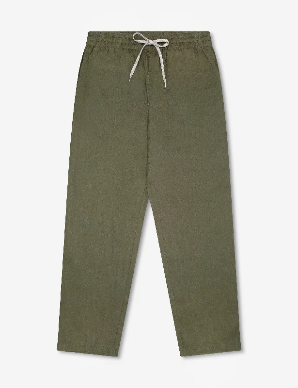 Men's camo print casual utility pants for a rugged outdoor feelBurbank Linen Pant - Fatigue