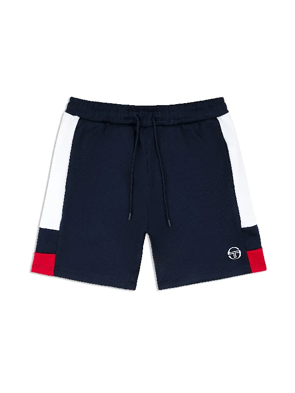 Men's elastic waistband lounge shorts for lazy weekends at homeCole Shorts- Maritime Blue/ White