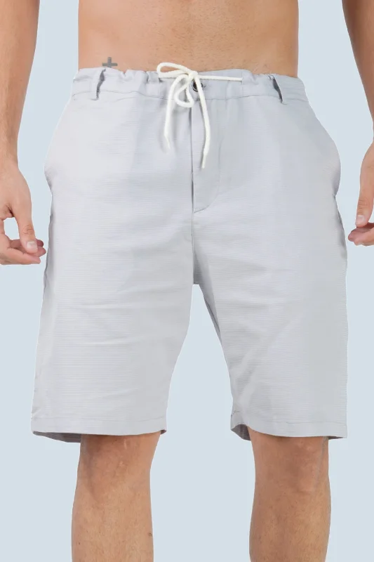 Men's wide - leg casual linen blend pants for a relaxed beachside lookLight Grey Half Pant