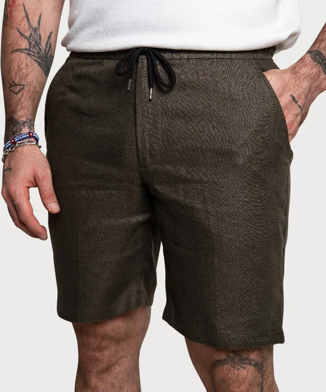 Men's elastic waistband lounge shorts for lazy weekends at homeLinen Weekend Shorts