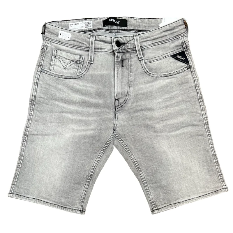 Men's wide - leg linen blend shorts for a relaxed beachside vibeREPLAY Anbass Shorts Slim Fit