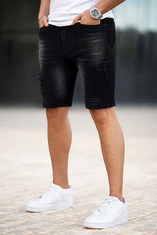 Men's Black Jean Short - Flexibility