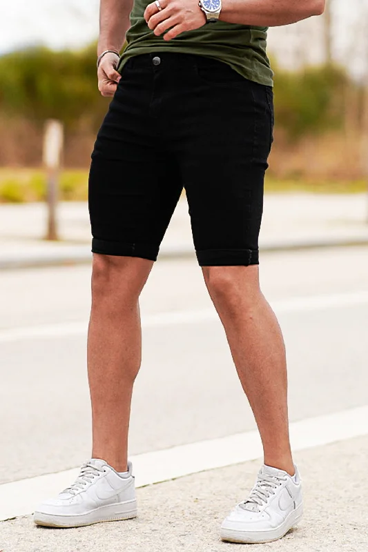 Men's Black Jean Short