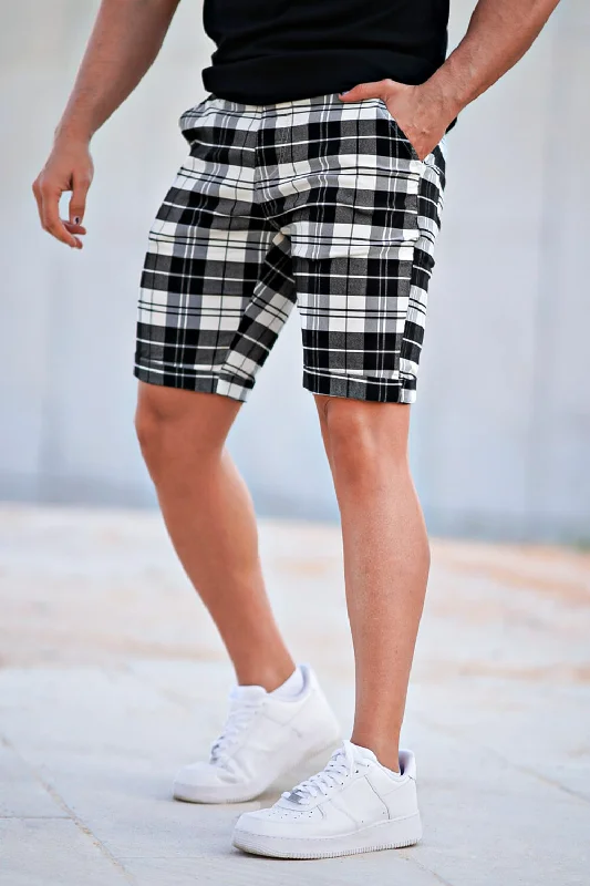 Men's Checkered Short - Black And White