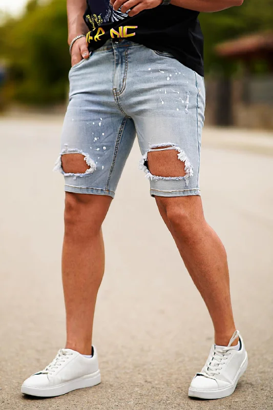 Men's Ripped Short - Blue