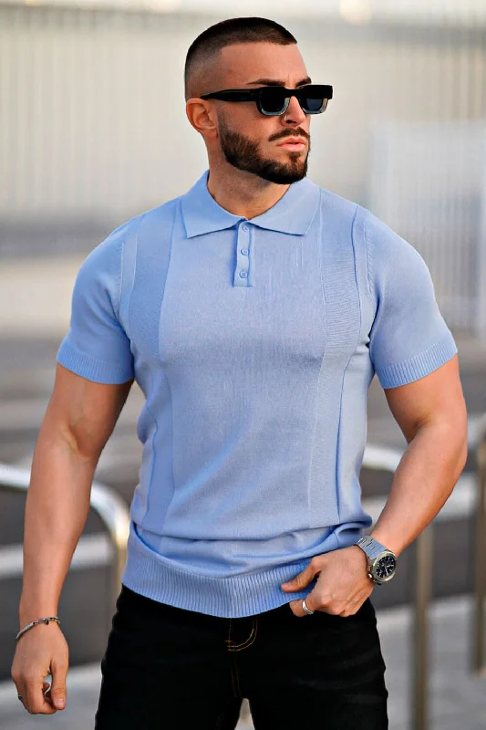 Men's long sleeve classic fit polo shirts with embroidered logosMen's Slim Fit Short Sleeve Polo Shirt - Blue