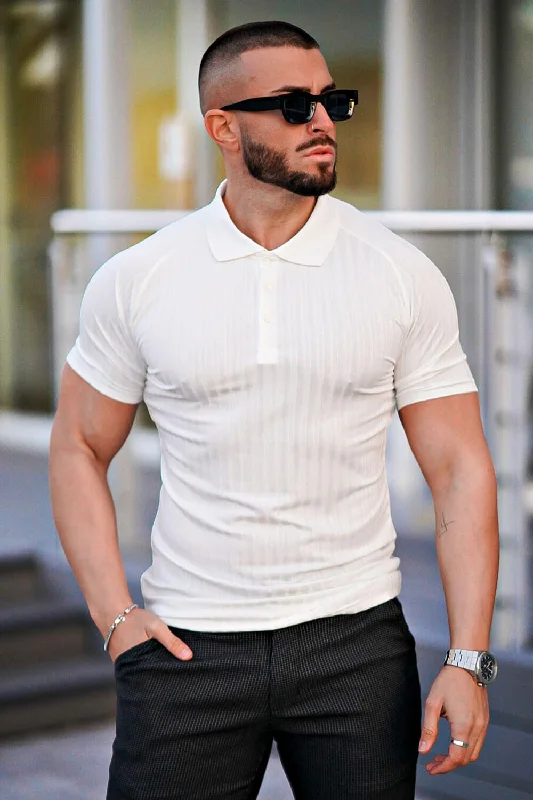 Men's antimicrobial polo shirts for odor - free daily wearMen's Slim Fit Short Sleeve Polo Shirt - White