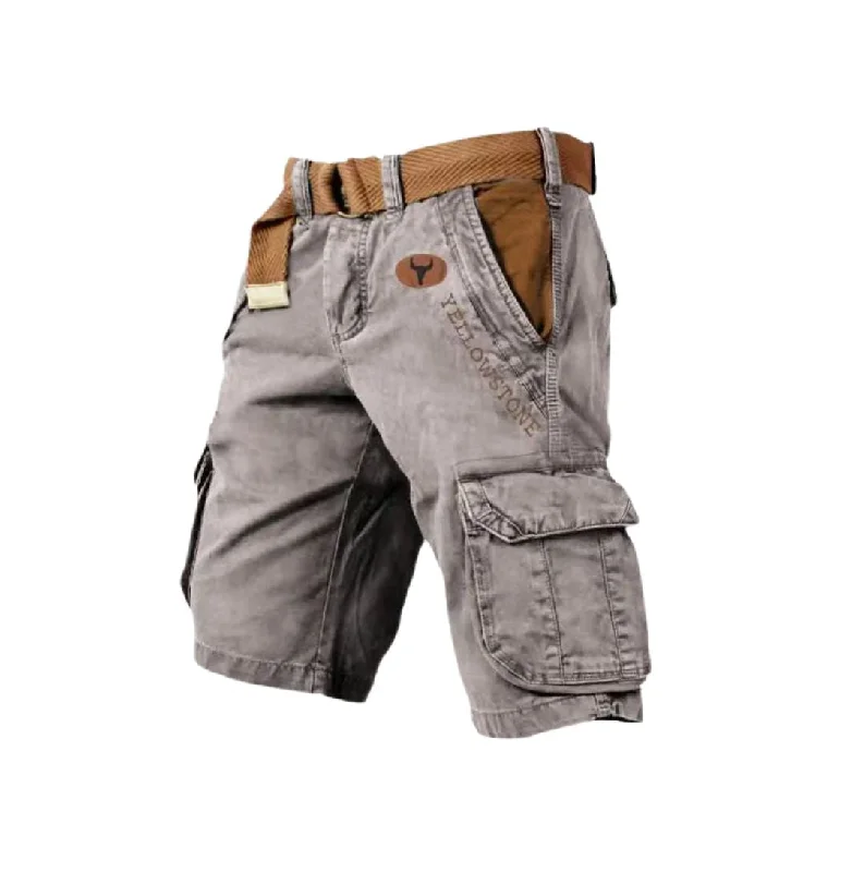 Men's zip - pocket canvas shorts for added functionality during travelTactical Cargo Shorts