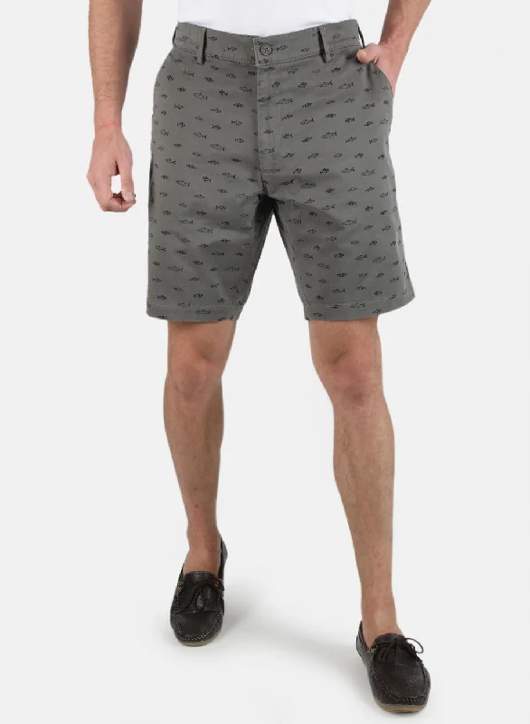 Men Grey Printed Short