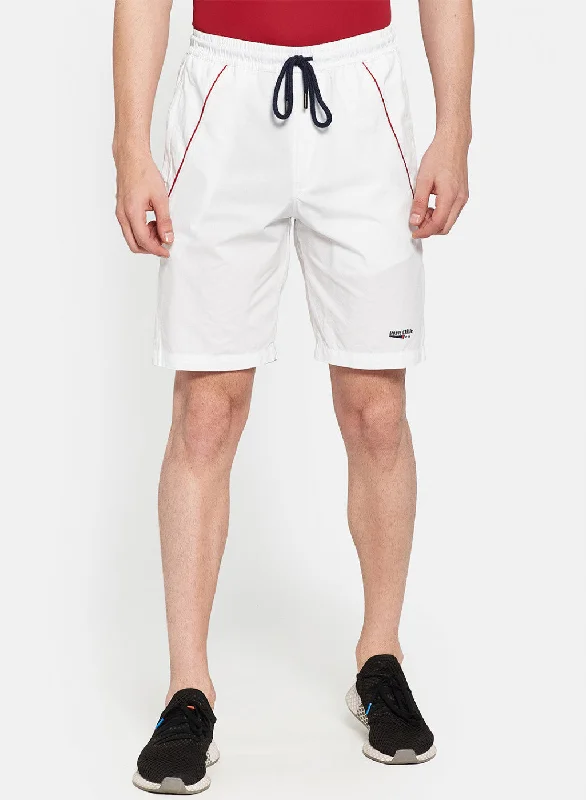 Men's flat - front chino shorts for semi - formal summer eventsMens White Plain Shorts