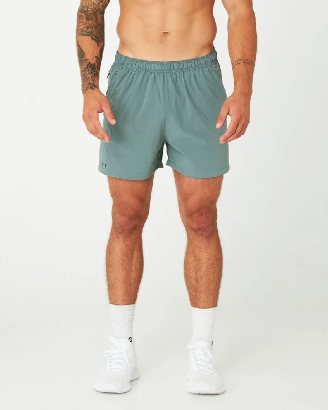 Men's high - waisted swim shorts with UPF protection for beach vacationsMuscle Republic | Core Toro 4" Shorts - Green