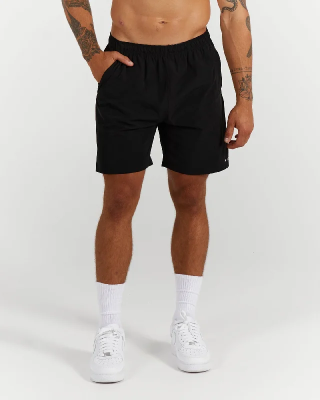 Men's plaid pattern wool blend shorts for a preppy fall styleMuscle Republic | Core Toro 7" Shorts - Black