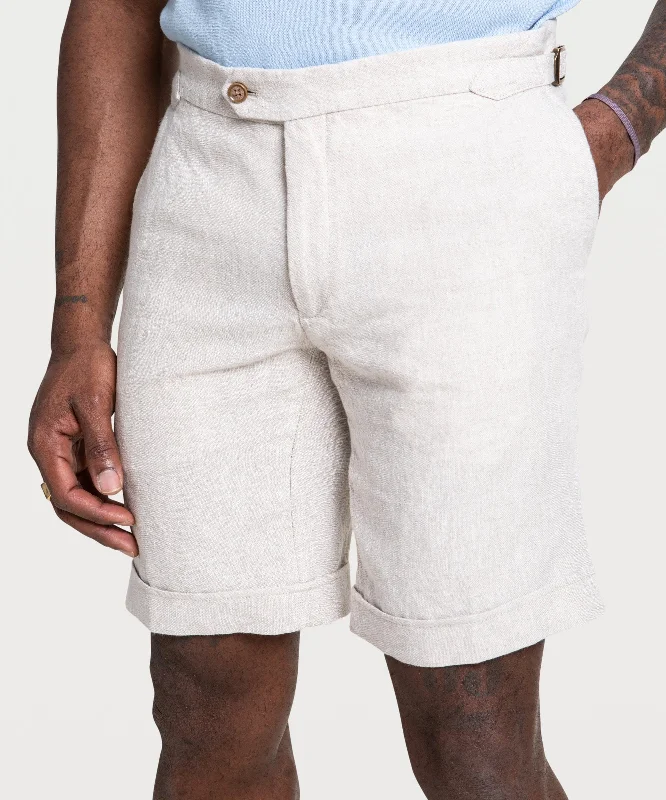 Men's drawstring casual linen shorts for a laid - back summer lookLinen Dinner Shorts