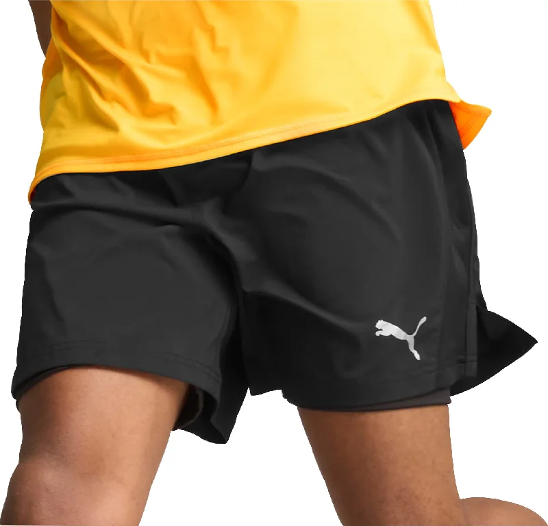 Men's high - waisted swim shorts with UPF protection for beach vacationsPuma Run Favourite Velocity 2 In 1 Mens Running Shorts - Black