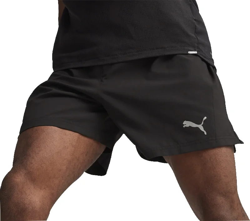 Men's pastel - colored cotton shorts for a spring - friendly outfitPuma Run Velocity Ultraweave 5 Inch Mens Running Shorts - Black