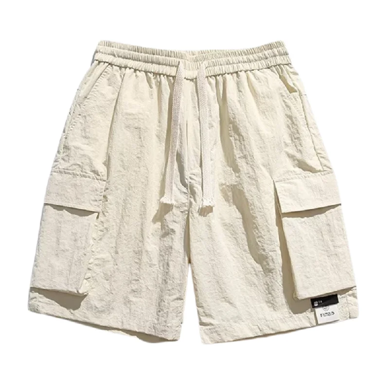 Men's side - stripe track shorts for a sporty running lookRetro Solid Color All-Match Cargo Shorts