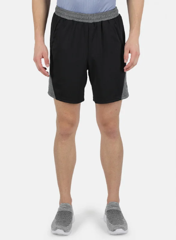 Men's neon - colored athletic shorts for high - visibility workoutsMen Black Self Design Shorts