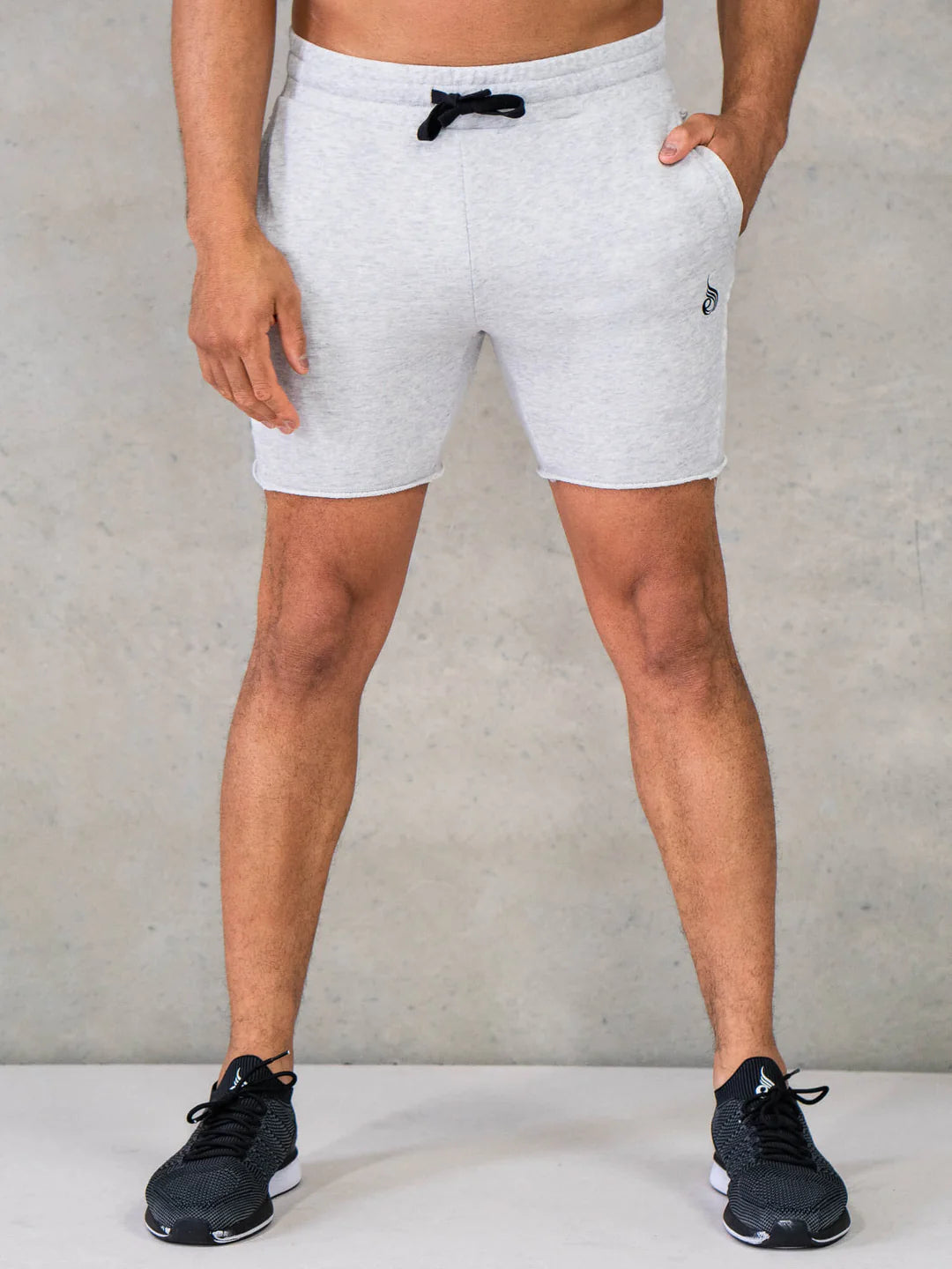 Men's breathable cotton athletic shorts for intense workoutsRyderwear | 6" Force Track Shorts - Chalk Grey Marl