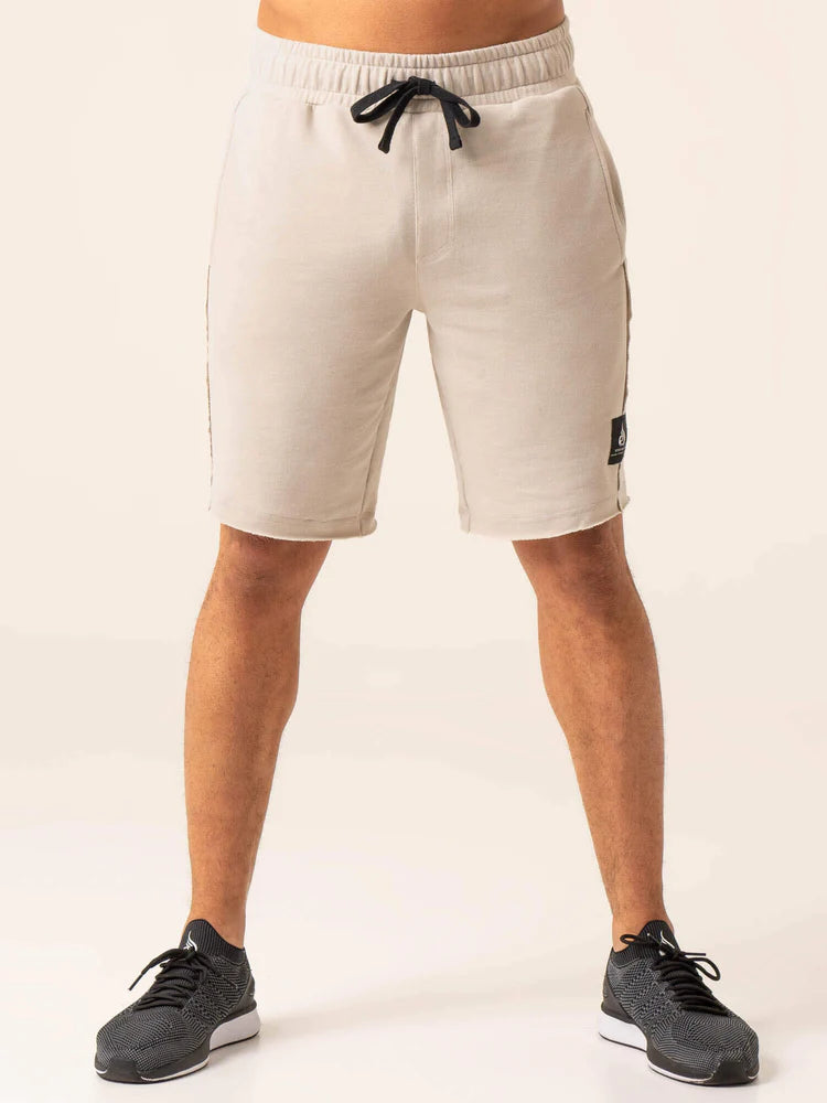 Men's side - stripe track shorts for a sporty running lookRyderwear | Dynamic Track Shorts - Stone