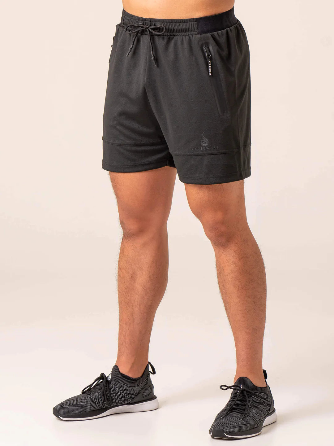 Men's adjustable - length convertible shorts for versatile useRyderwear | Emerge Mesh Shorts - Faded Black