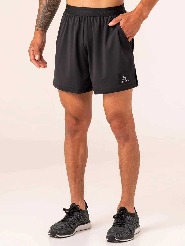 Men's wide - leg linen blend shorts for a relaxed beachside vibeRyderwear | Terrain Mesh Gym Shorts - Black