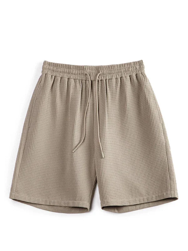 Men's adjustable - length convertible shorts for versatile useWaffle Knit Shorts