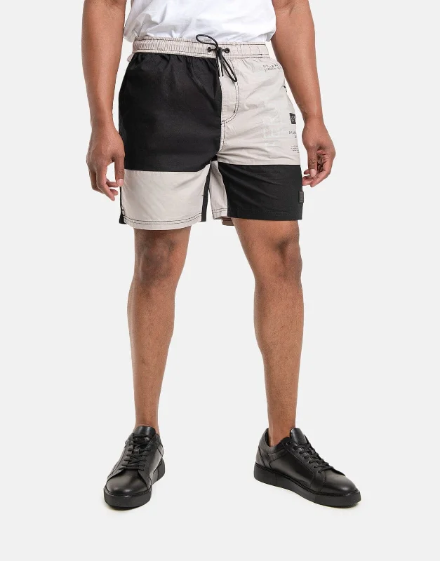 Men's pleated front twill shorts for a classic and sophisticated appearanceSPCC Dolan Light Grey Pool Shorts