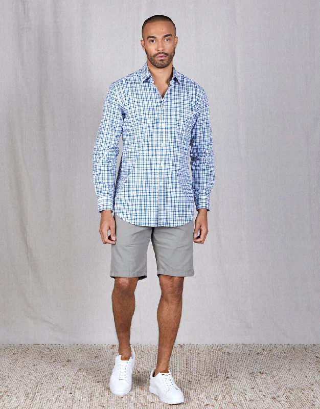 Men's drawstring casual linen shorts for a laid - back summer lookSumner Light Green Twill Shorts