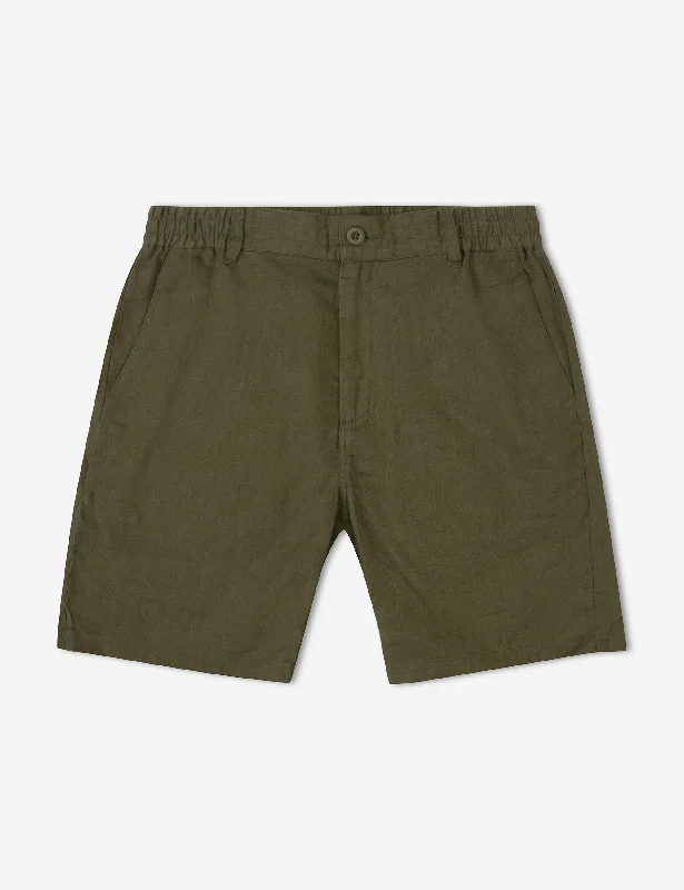 Men's distressed cotton shorts for a bohemian - inspired styleTanner 3.0 Linen Shorts - Fatigue