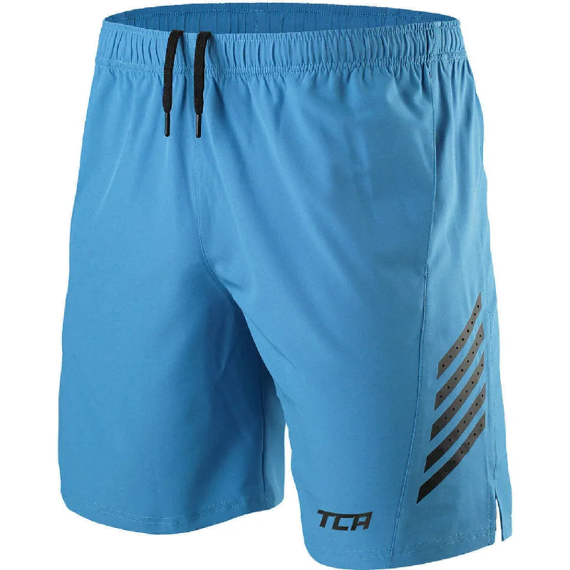 Men's wide - leg linen blend shorts for a relaxed beachside vibeTCA Laser Tech Mens Running Shorts - Blue