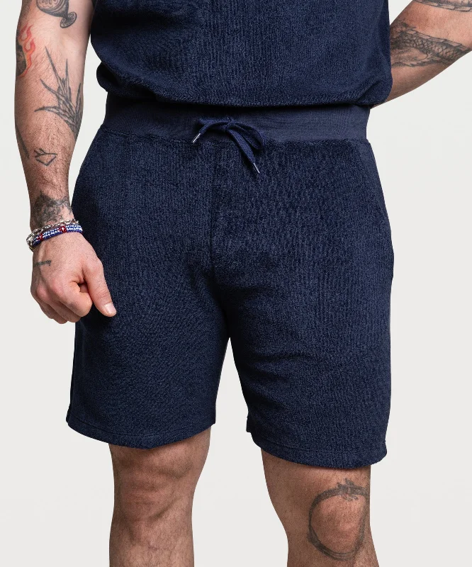 Men's plaid pattern wool blend shorts for a preppy fall styleTerry Trackshorts