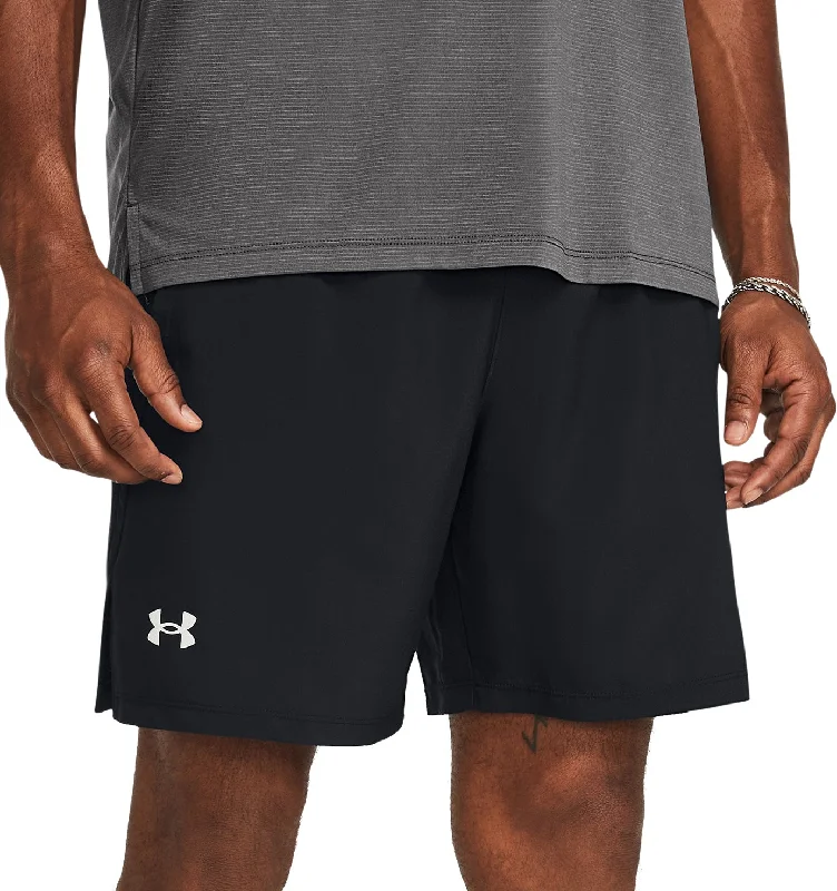 Men's checkered pattern wool shorts for a stylish winter layering optionUnder Armour Launch 7 Inch Mens Running Shorts - Black