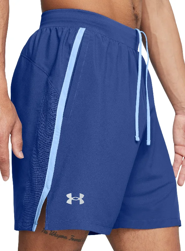 Men's drawstring casual linen shorts for a laid - back summer lookUnder Armour Launch 7 Inch Mens Running Shorts - Blue