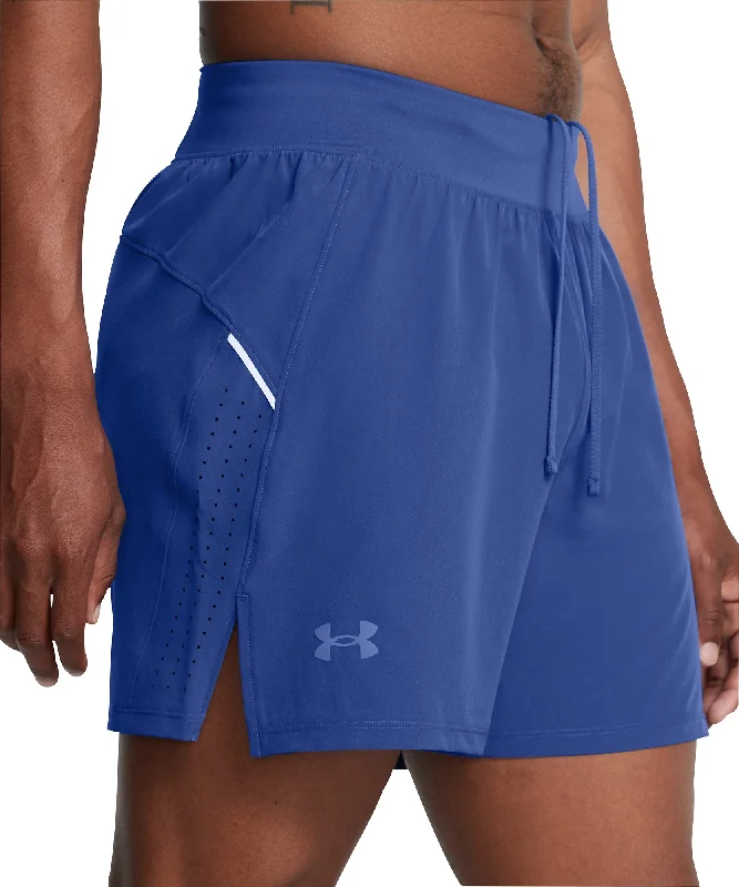 Men's elastic waistband lounge shorts for lazy weekends at homeUnder Armour Launch Pro 5 Inch Mens Running Shorts - Blue