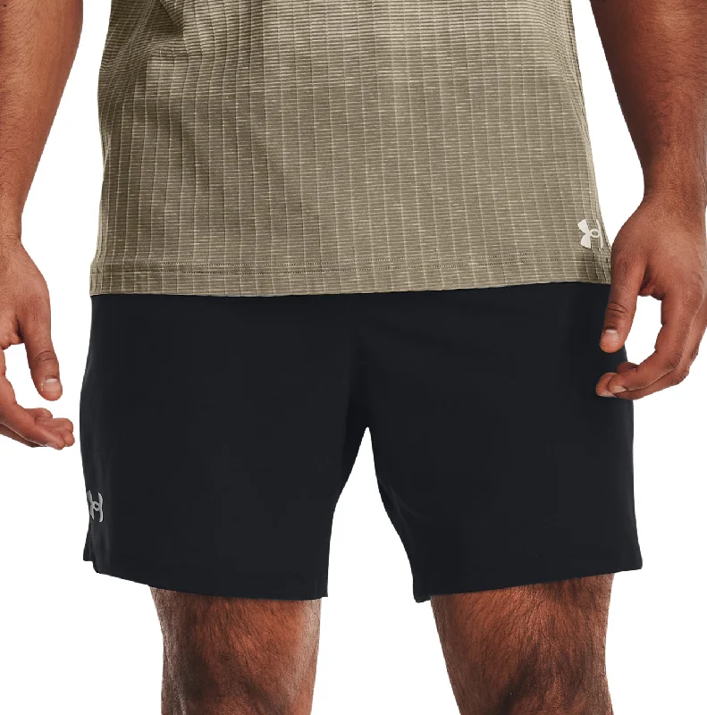 Men's plaid pattern wool blend shorts for a preppy fall styleUnder Armour Vanish Woven 6 Inch Mens Running Shorts - Black