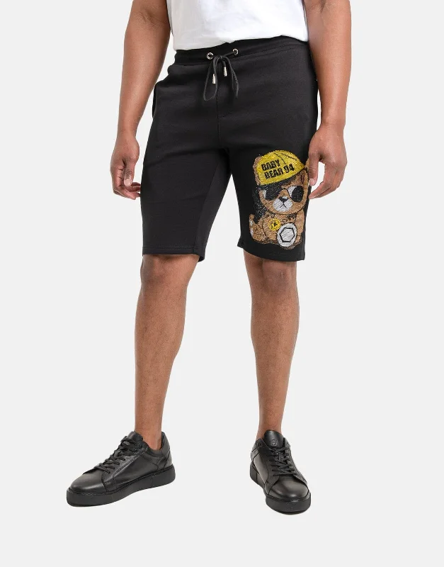 Men's high - waisted swim shorts with UPF protection for beach vacationsVialli Ibott Black Shorts