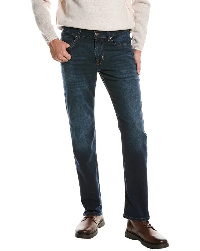 Men's Colored Jeans in Burgundy for a Bold and Fashion - Forward Look7 For All Mankind The Straight Titan Tapered Straight Leg Jean