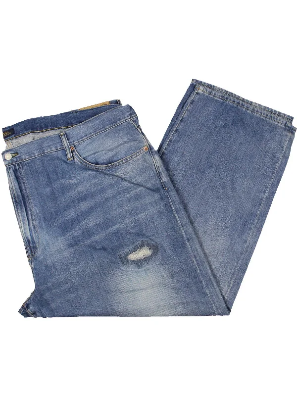 Men's Jeans with a Hidden Coin Pocket for Added ConvenienceBig & Tall prospect Mens Distressed Denim Straight Leg Jeans