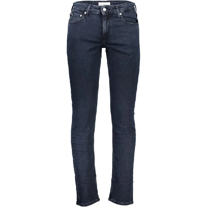 Men's Low - Rise Jeans in a Light Wash for a Casual and Youthful LookCalvin Klein Elevated  Jeans with Signature Contrast Men's Detail