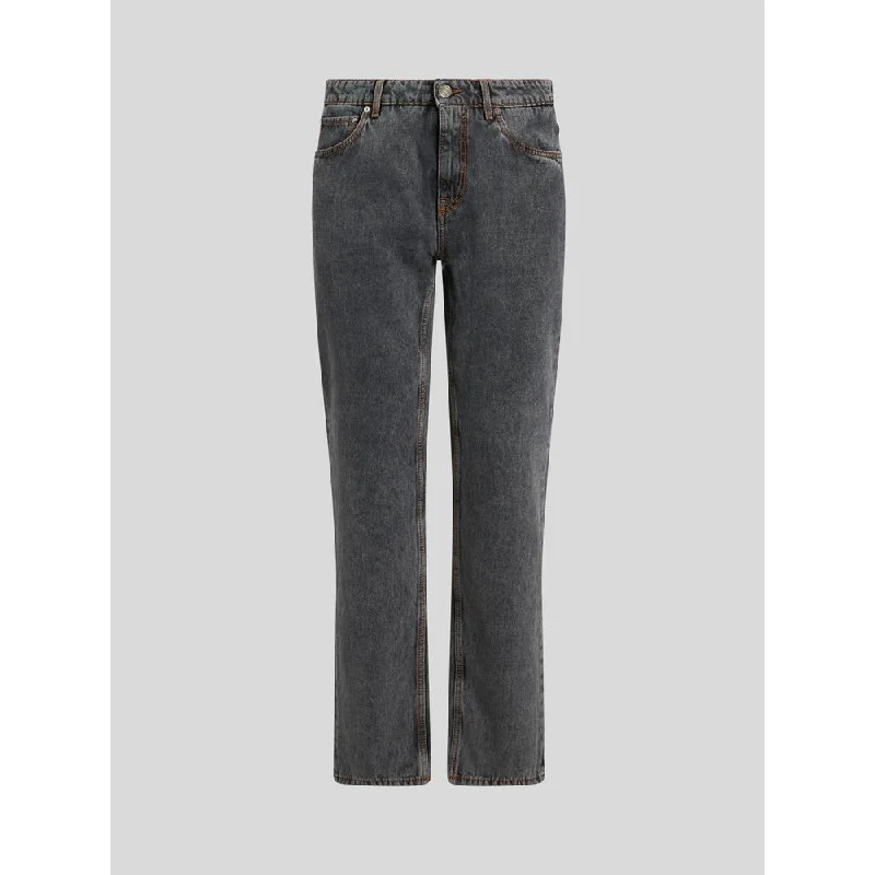 Men's High - Waisted Jeans in a Medium Wash for a Vintage - Style RevivalCOTTON DENIM JEANS