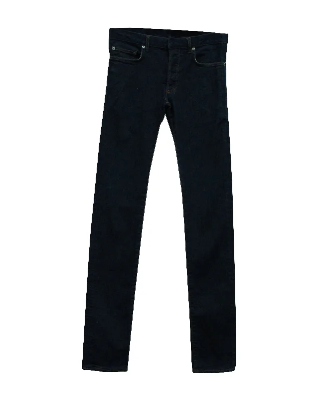 Men's Jeans with an Elastic Waistband for Ultimate ComfortDior Slim Cut Jeans in Black Cotton Denim