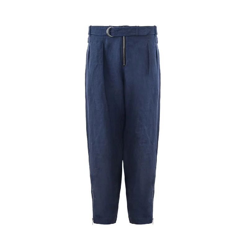 Men's Jeans with an Elastic Waistband for Ultimate ComfortEmporio Armani Elegant Linen  Trousers for Men's Men