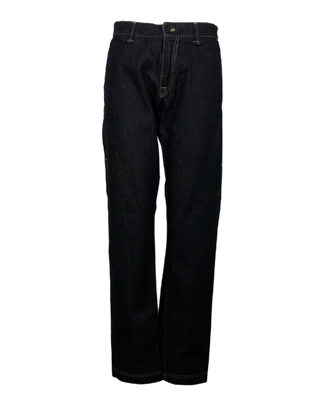 Men's Cargo Jeans with Multiple Pockets for a Practical and Outdoor - Friendly LookFendi Straight-Leg Pants in Blue Cotton