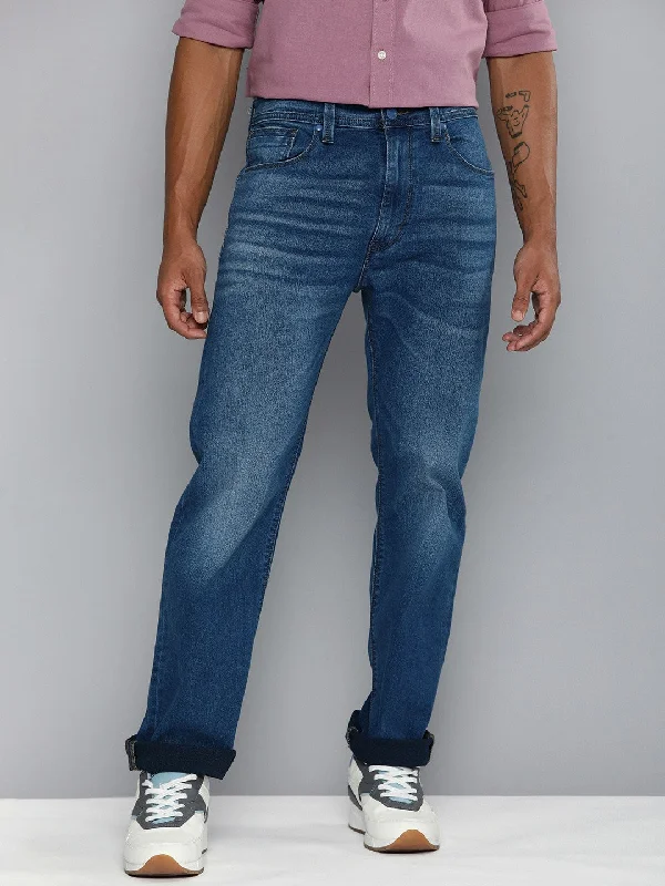 Men's Jeans with a Button - Fly for a Traditional and Classic AestheticMen's 551 Blue Loose Straight Fit Jeans