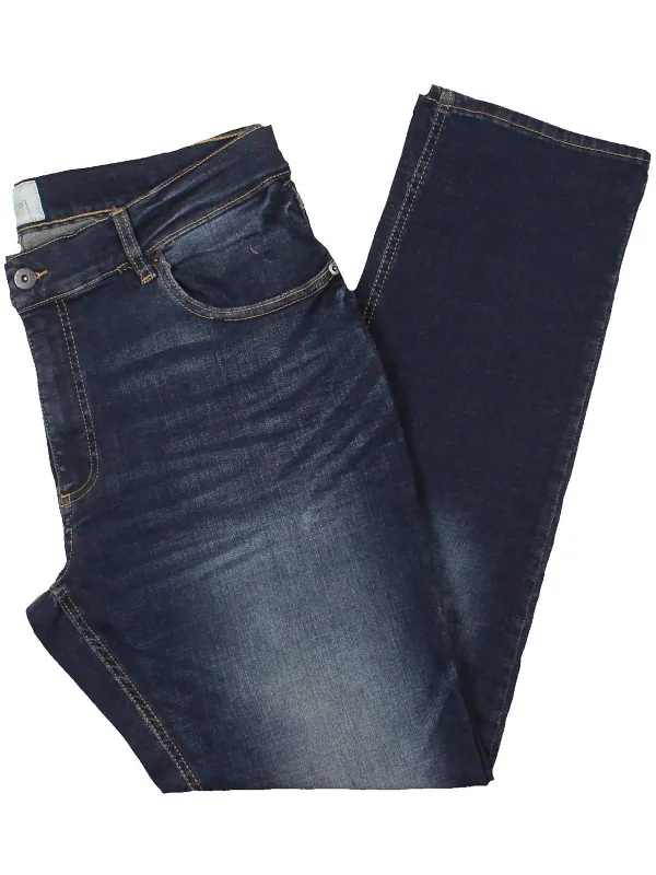 Men's Low - Rise Jeans in a Light Wash for a Casual and Youthful LookMens Denim Straight Leg Jeans