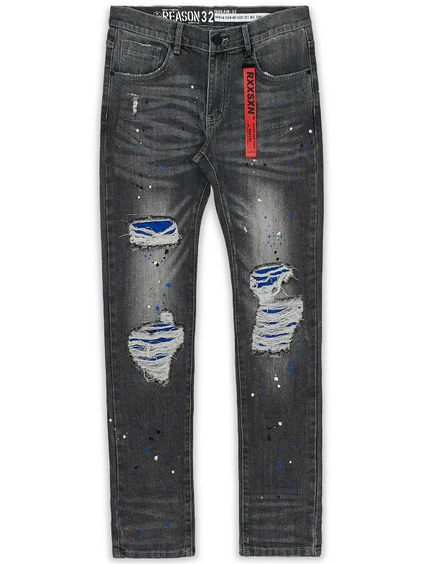 Plus Size Men's Relaxed Fit Jeans with a Tapered Leg for a Laid - Back VibeMens Mid-Rise Distressed Straight Leg Jeans